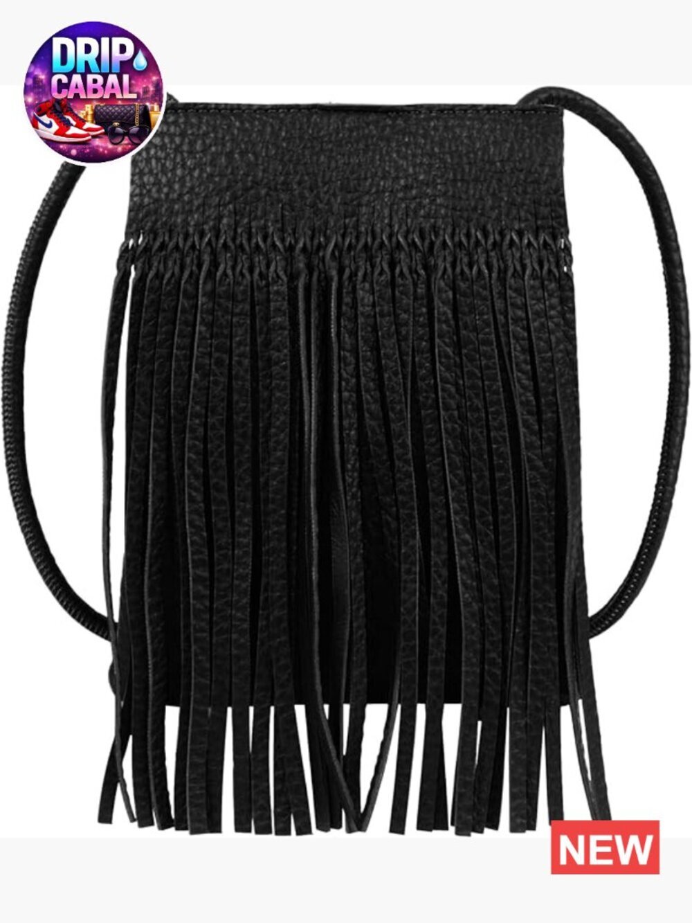 Mini Fringe Tassel PU Leather Hobo Crossbody Bag Cell Phone Pouch Wallet